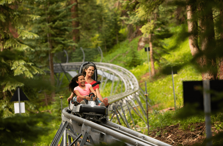 Riding the Breathtaker Alpine Coaster in summer