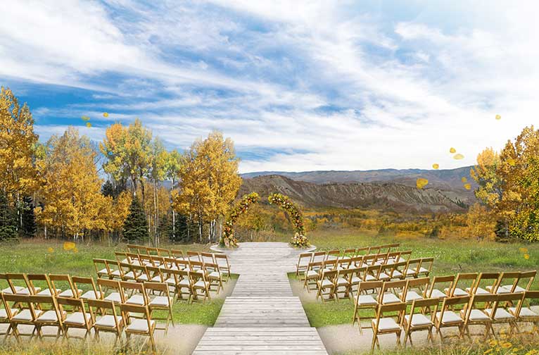 The wedding terrace at Snowmass