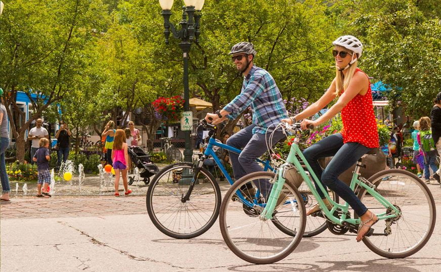 Two bikes in Downtown Aspen