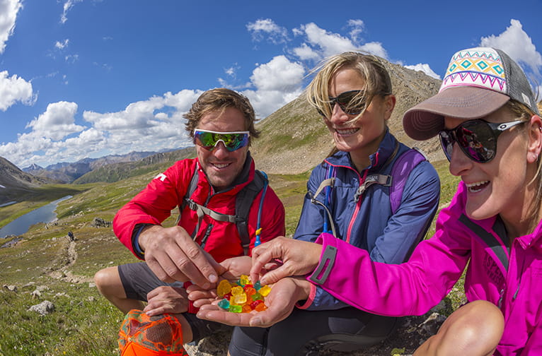 Eating gummy bears at elevation