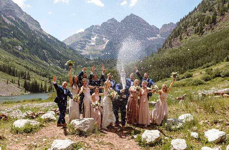 Wedding party at Maroon Bells