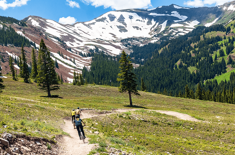 riders on a high altitude trail above Aspen Snowmass
