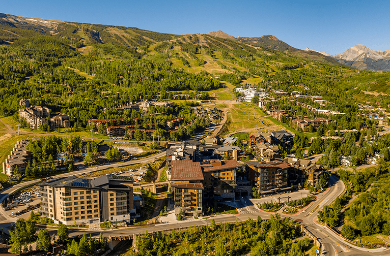 Birds Eye view of Snowmass Village and Mountain in the Summer