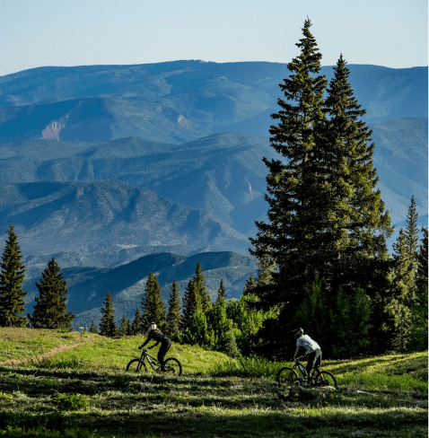 Two downhill riders at snomwass