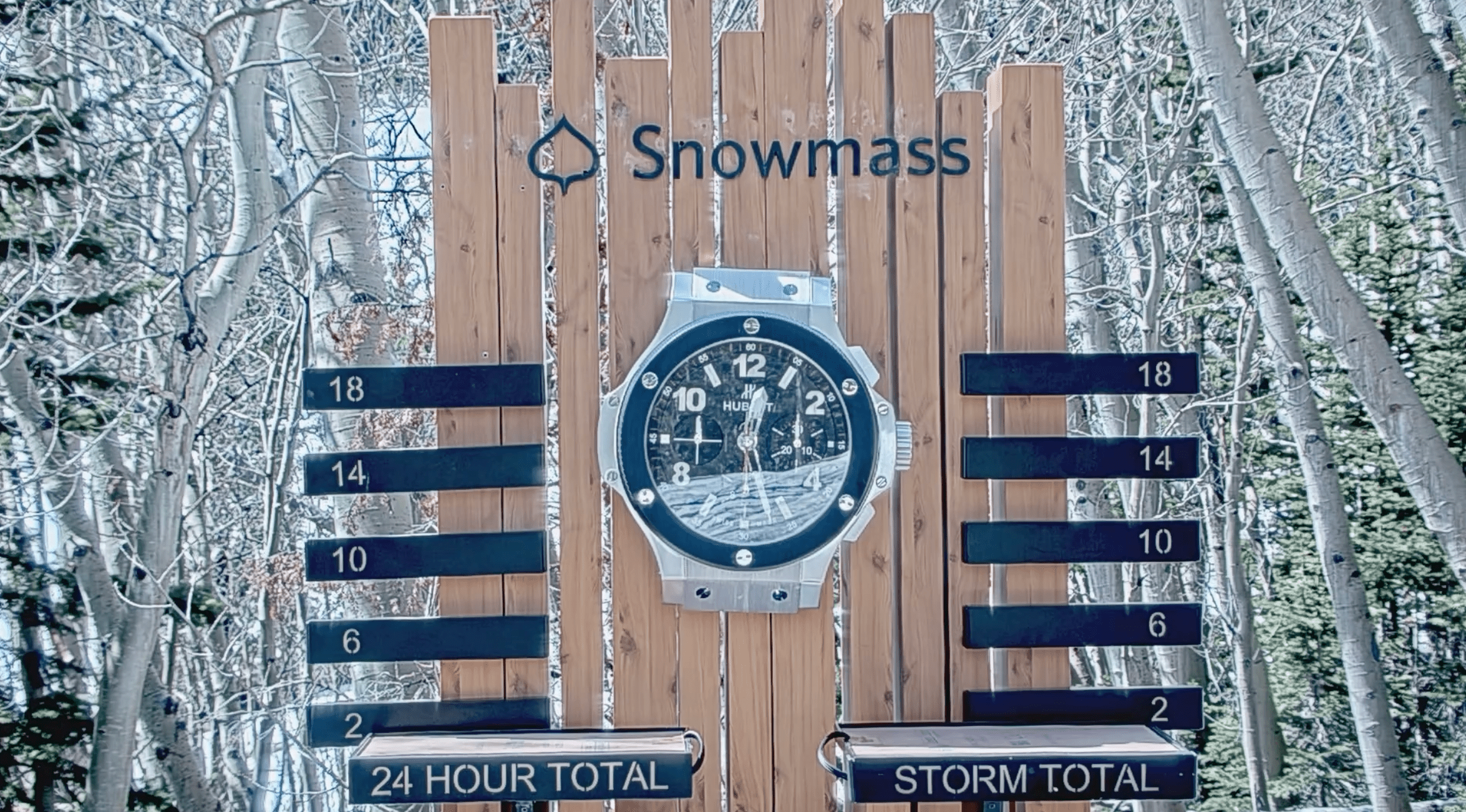 Screenshot of spring Snowmass snow stake