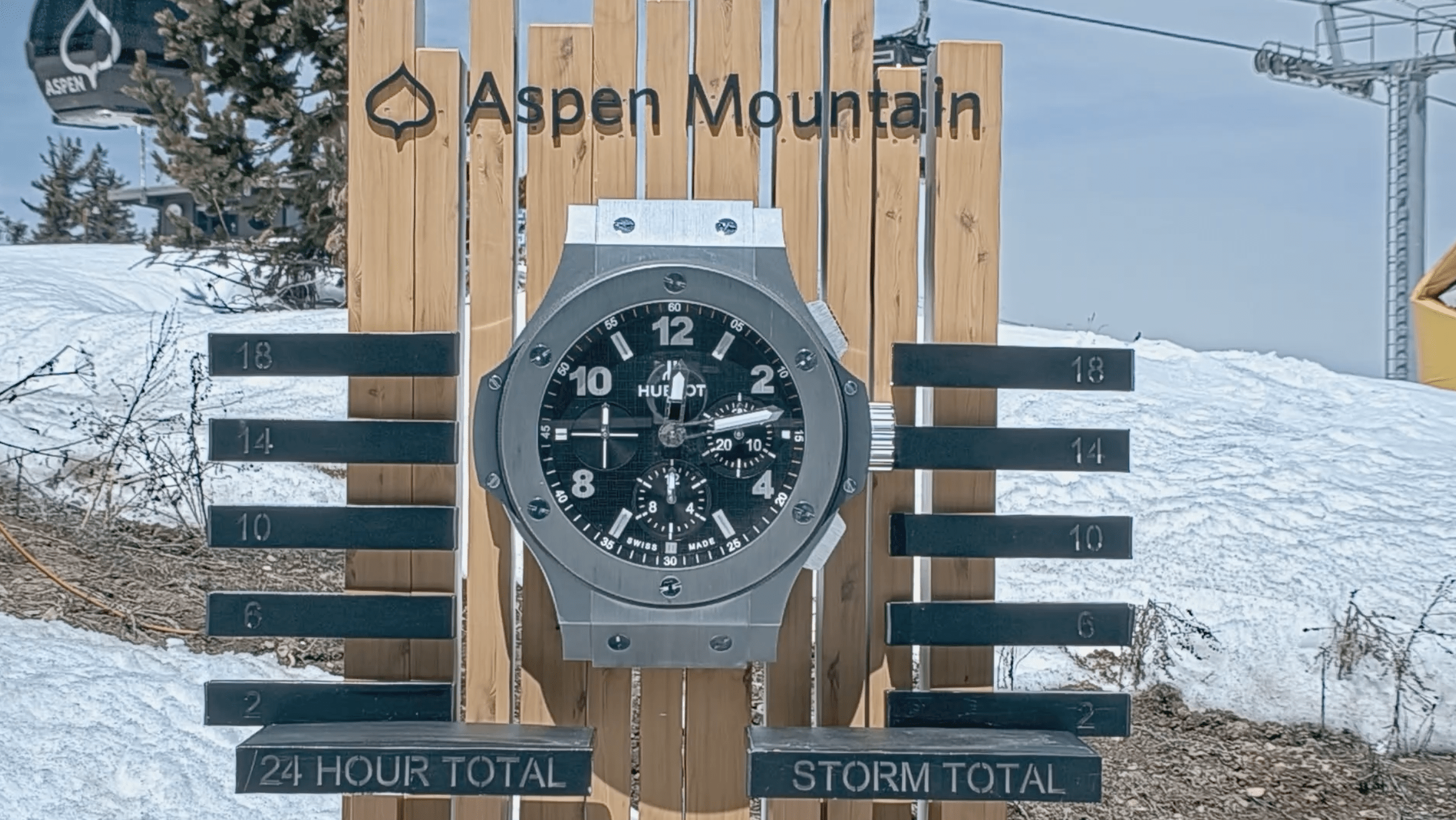 Screenshot of Aspen Mountain Snow stake in the spring