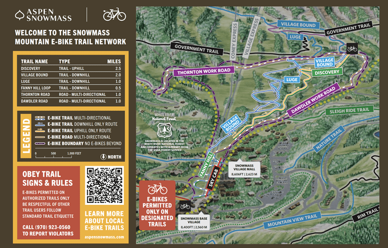 E-bike map of snowmass