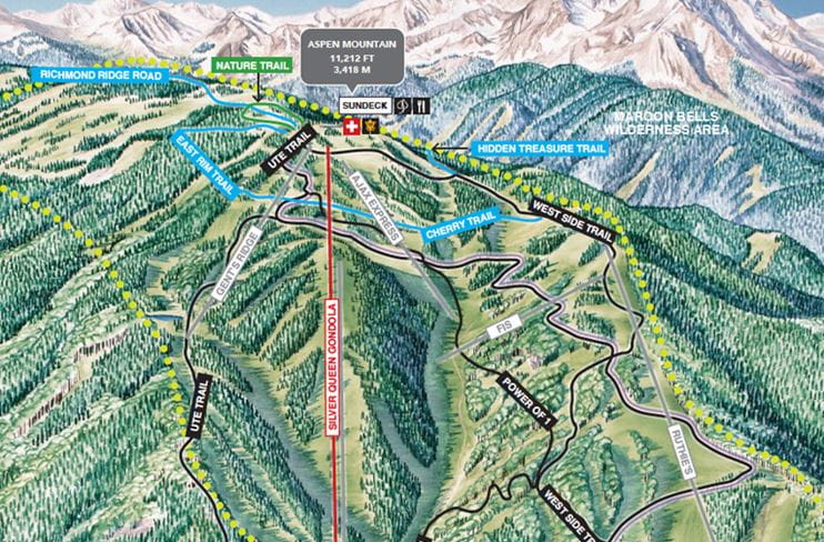 Aspen Mountain Summer Trail Map
