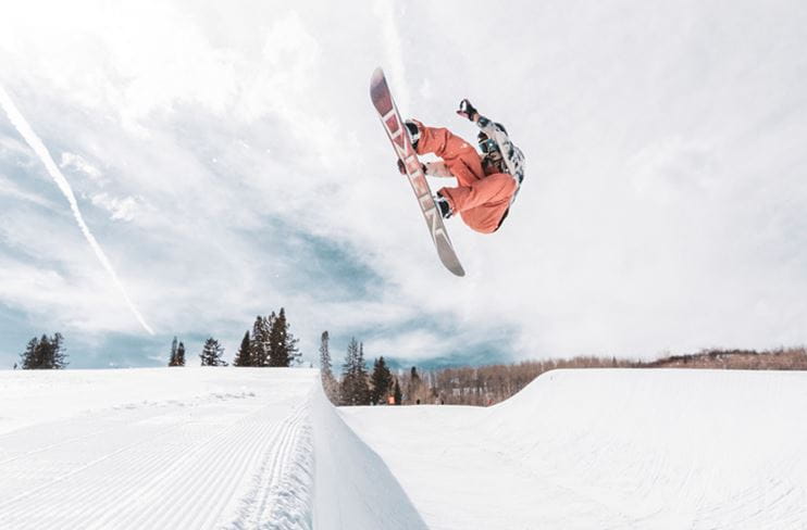 Catching air at a Buttermilk terrain park
