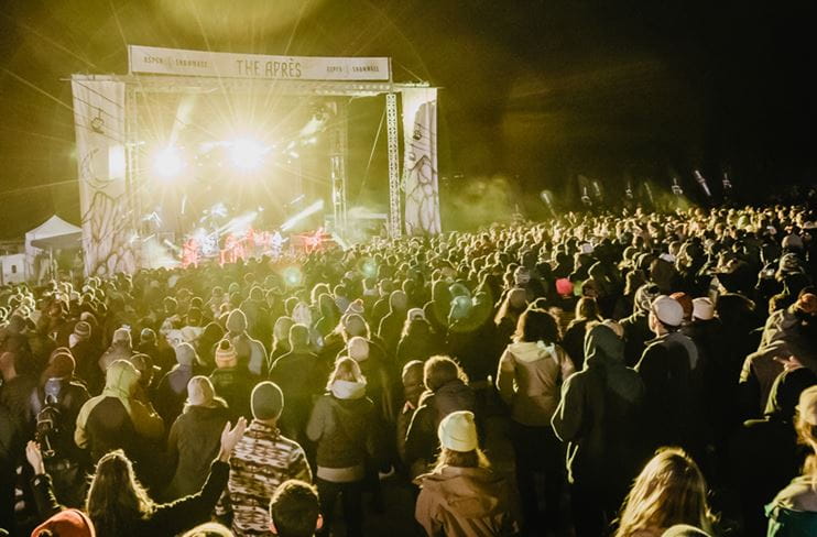 People attending a concert at Aspen Snowmass