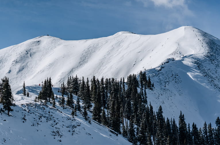 Highland Bowl covered in snow