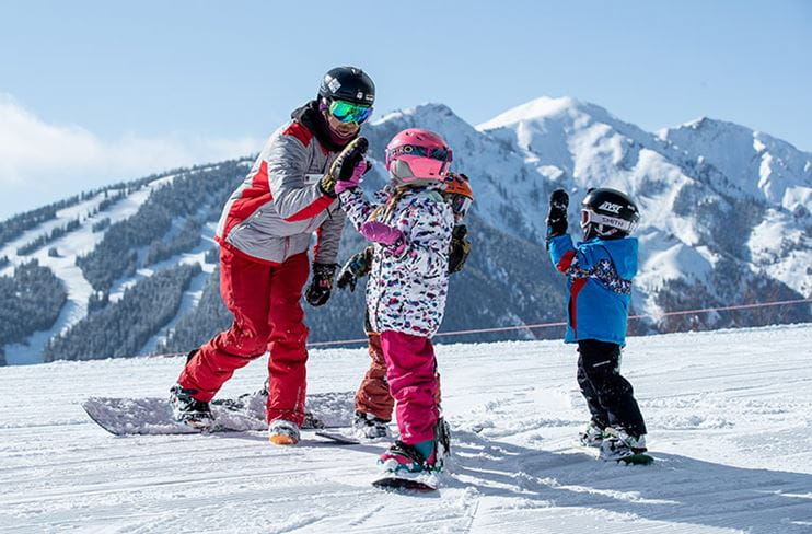 Ski instruction for children at Buttermilk