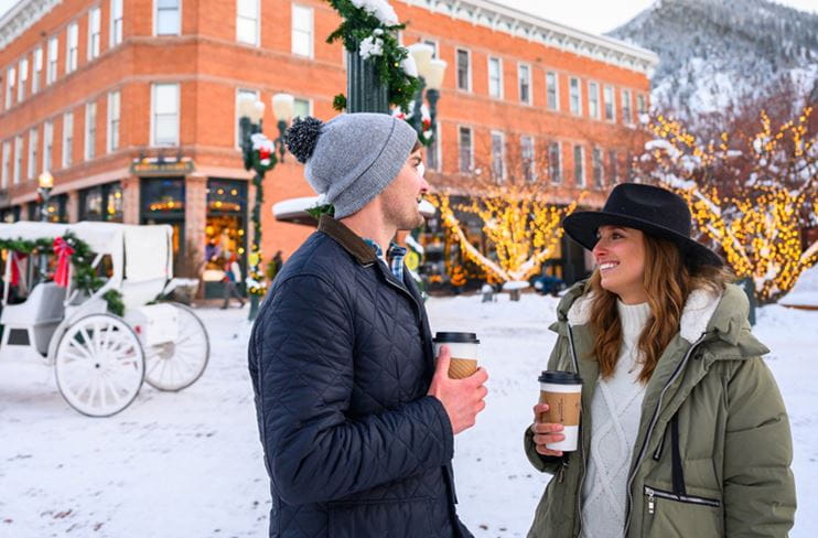 Local's enjoy coffee on the streets of Aspen