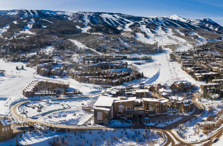 Aerial view of the Snowmass Base Village