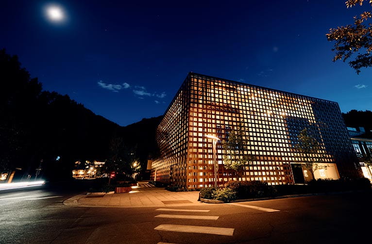 Aspen Art Museum at night