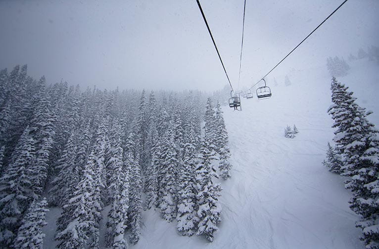 Lift in the snow at Aspen Snowmass