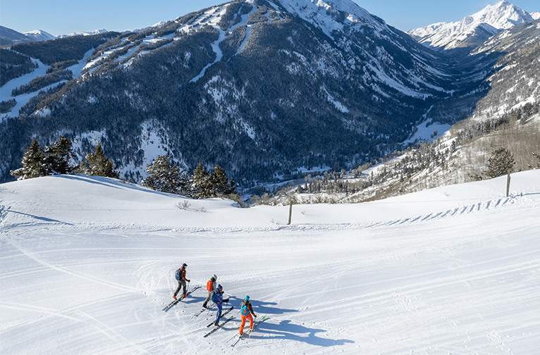 Group of people uphilling at Aspen Snowmass