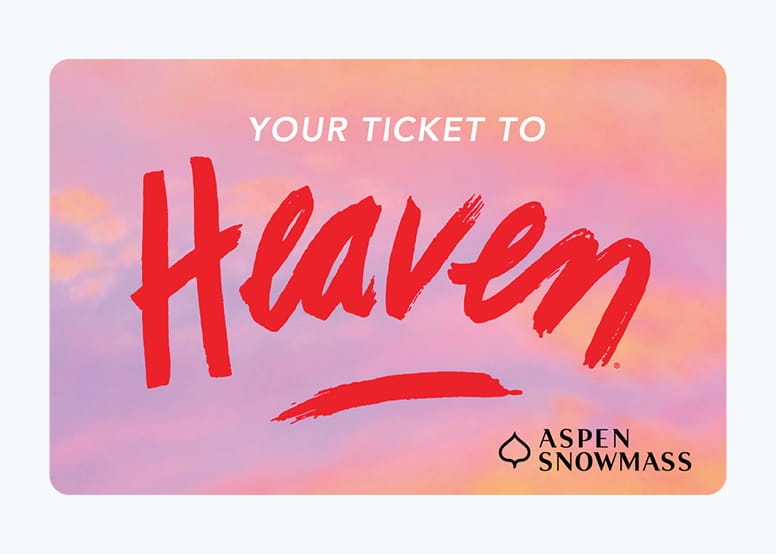 Alex Israel "Heaven", artwork for Aspen Snowmass lift ticket art 2024-25, pink and orange tint