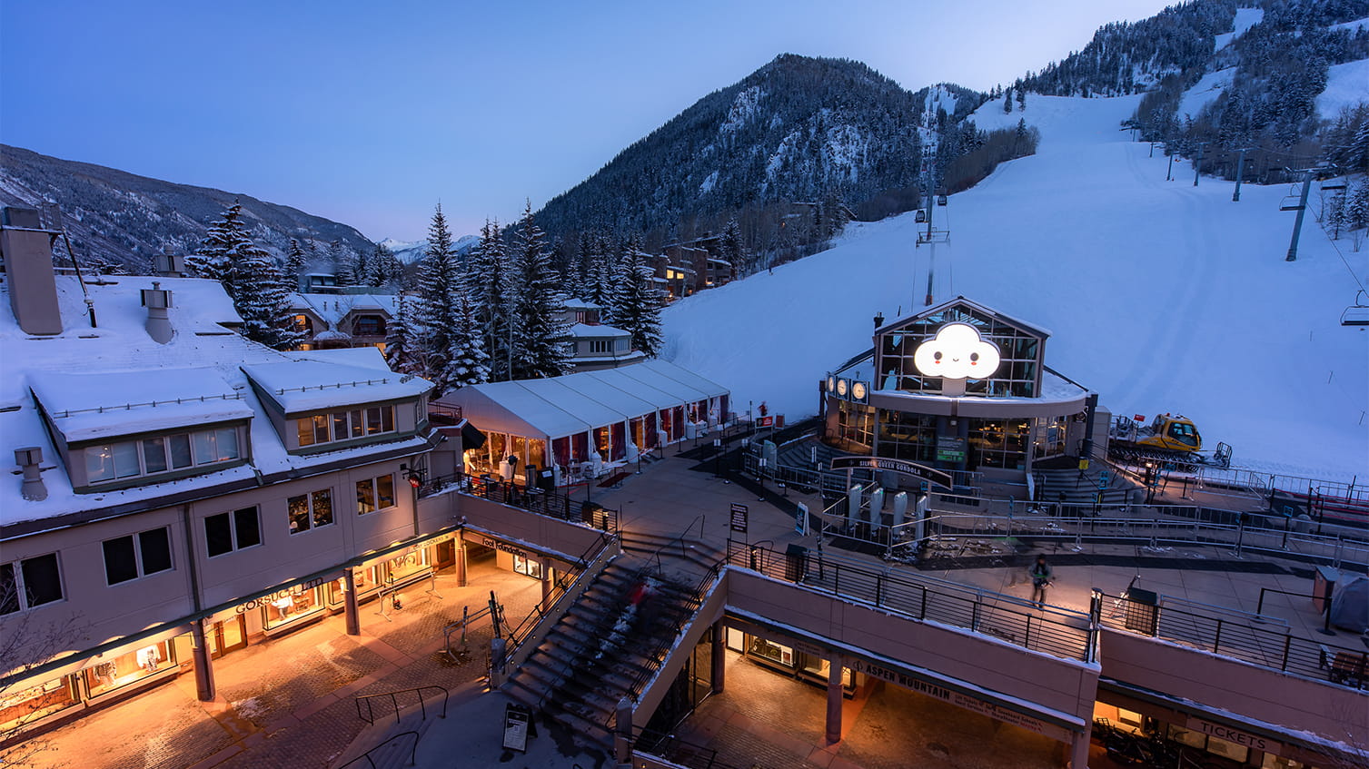 Friendswithyou art exhibit, featured on Aspen Mountain Gondola