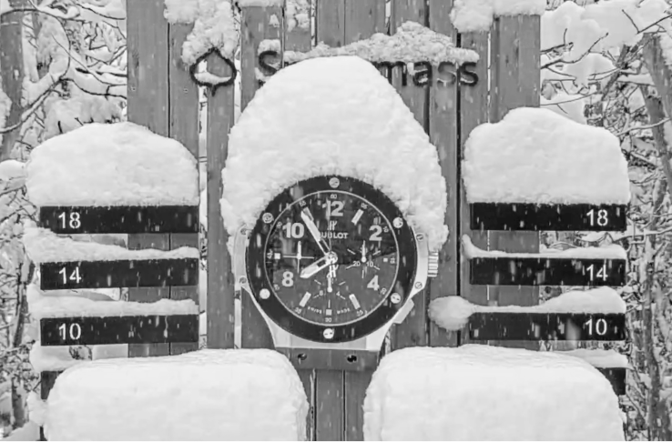 Snow stake under a foot of fluffy snow at snowmass