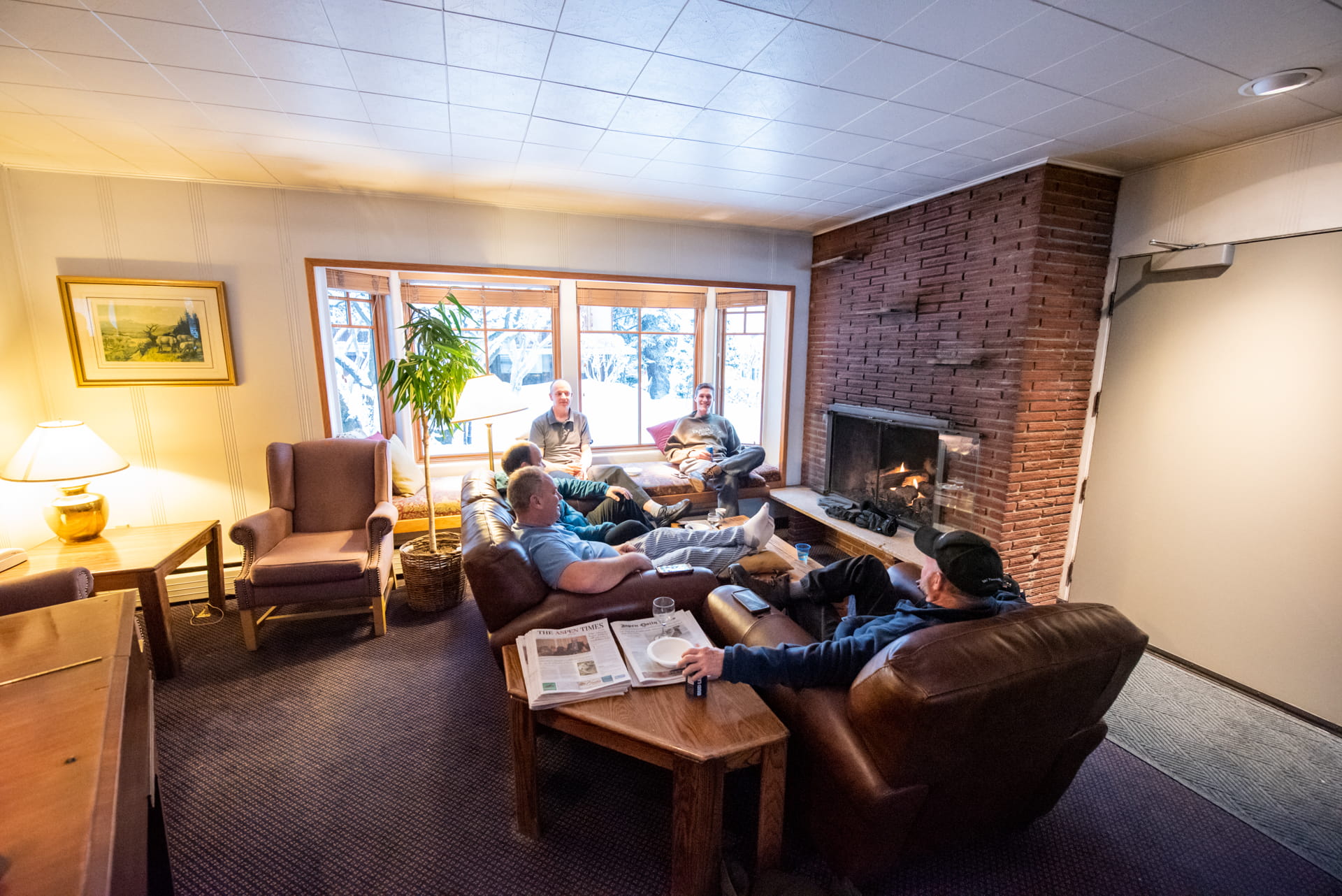 Lobby area with Gas Fireplace