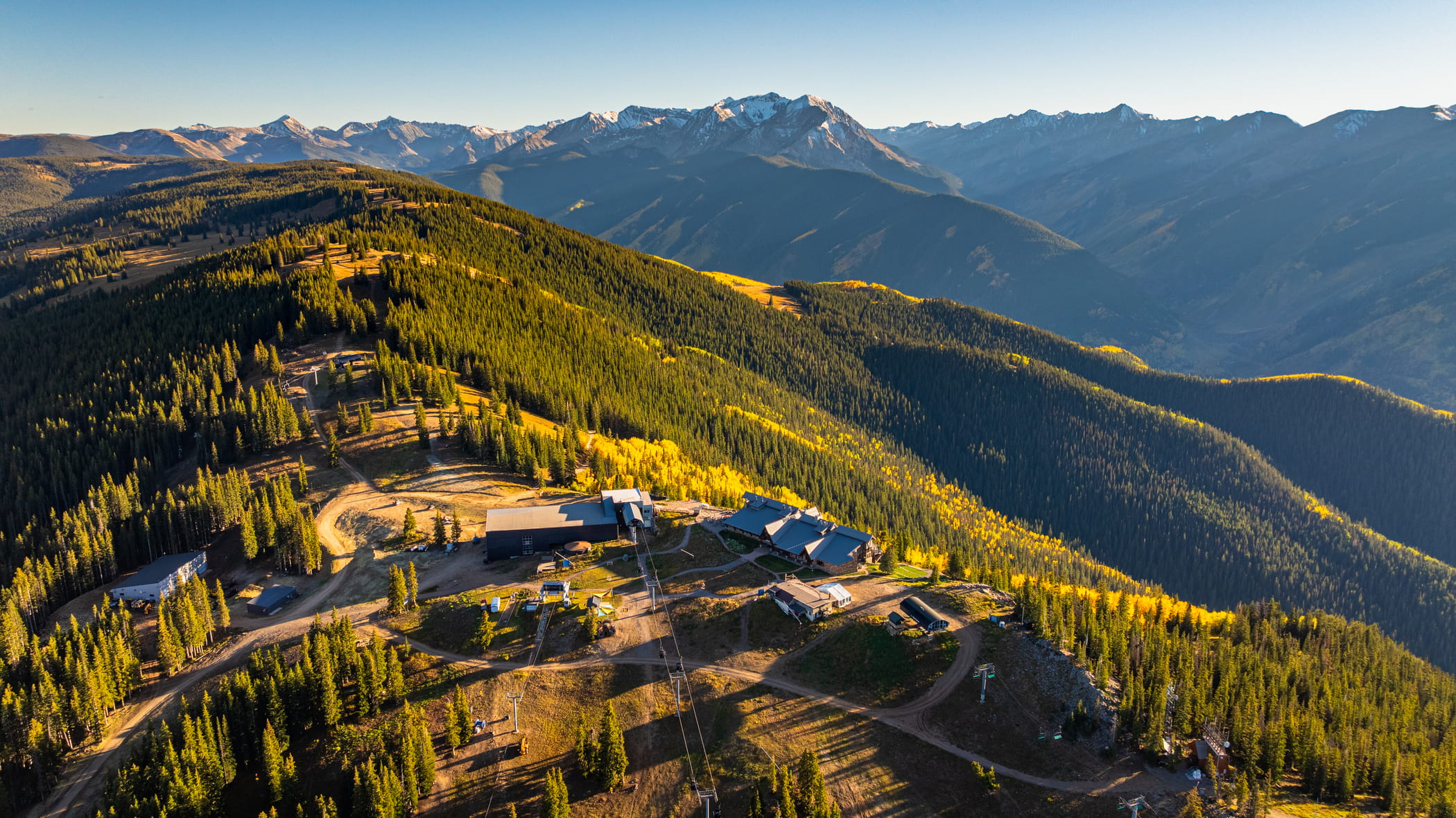 Aerial view at the top of Aspen Mountain
