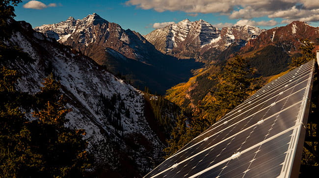 Solar panels atop Aspen Highlands