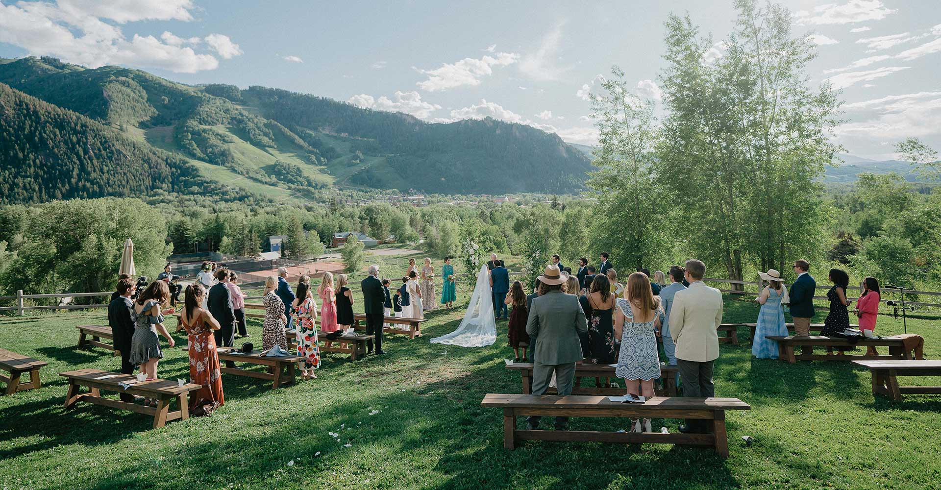 A wedding ceremony in Aspen, Colorado