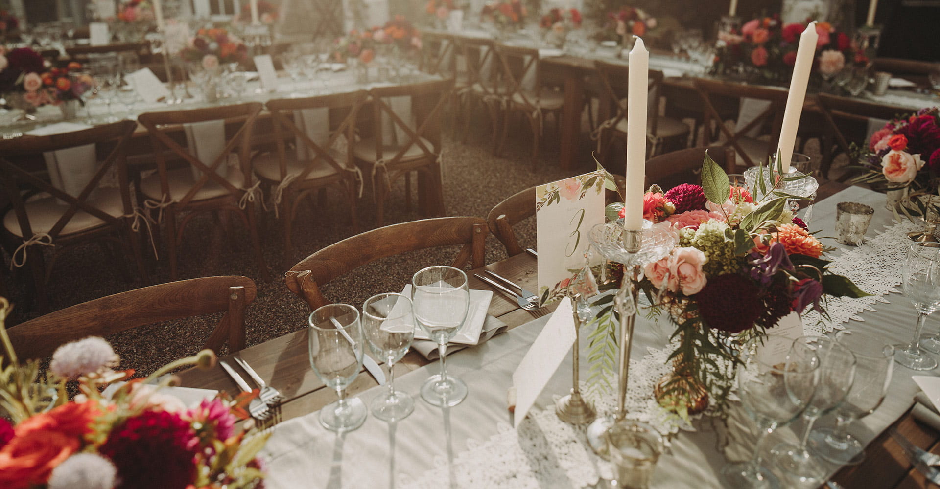 A place setting at a wedding by ASC Catering