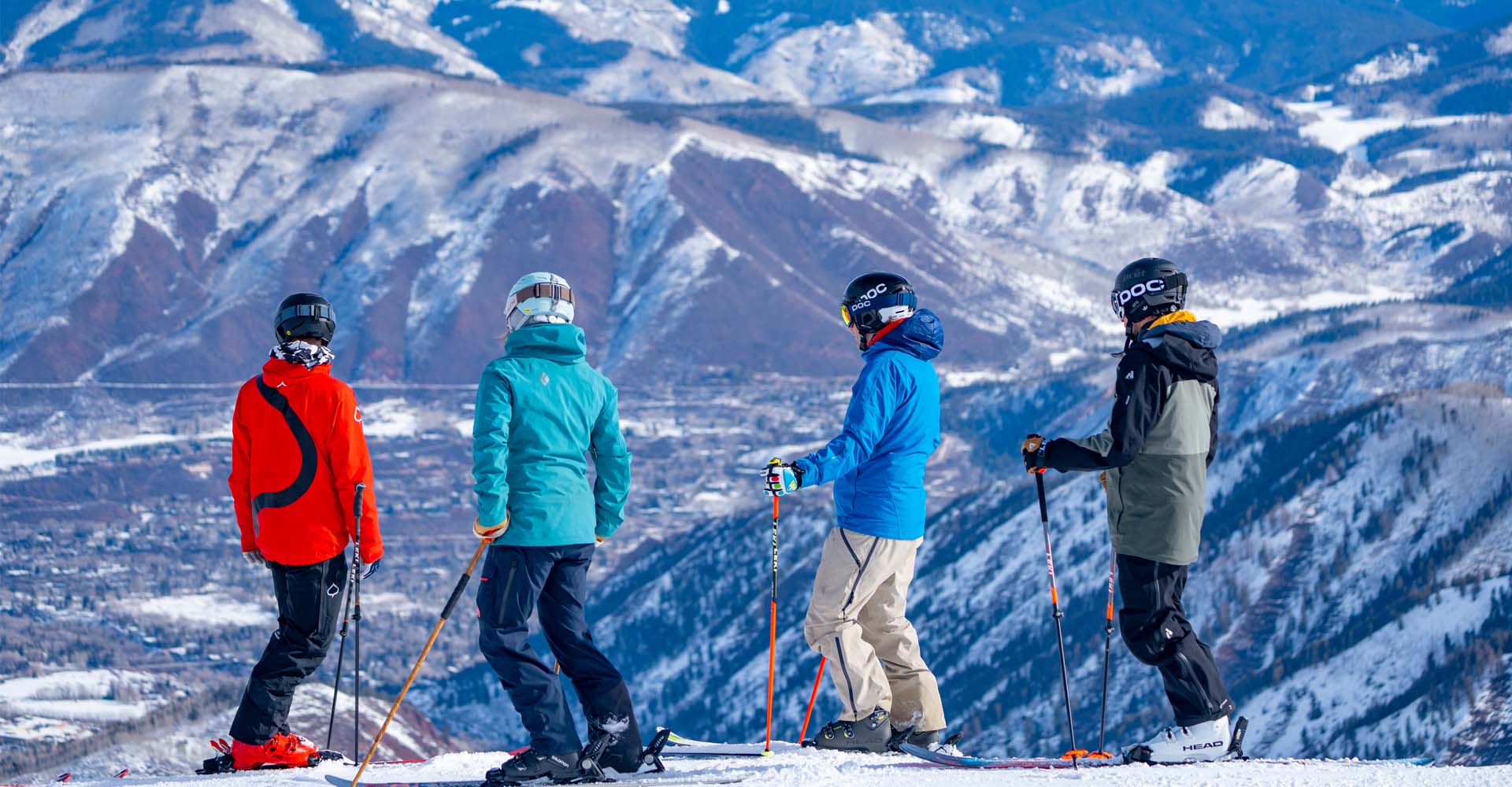 a group of people on skis