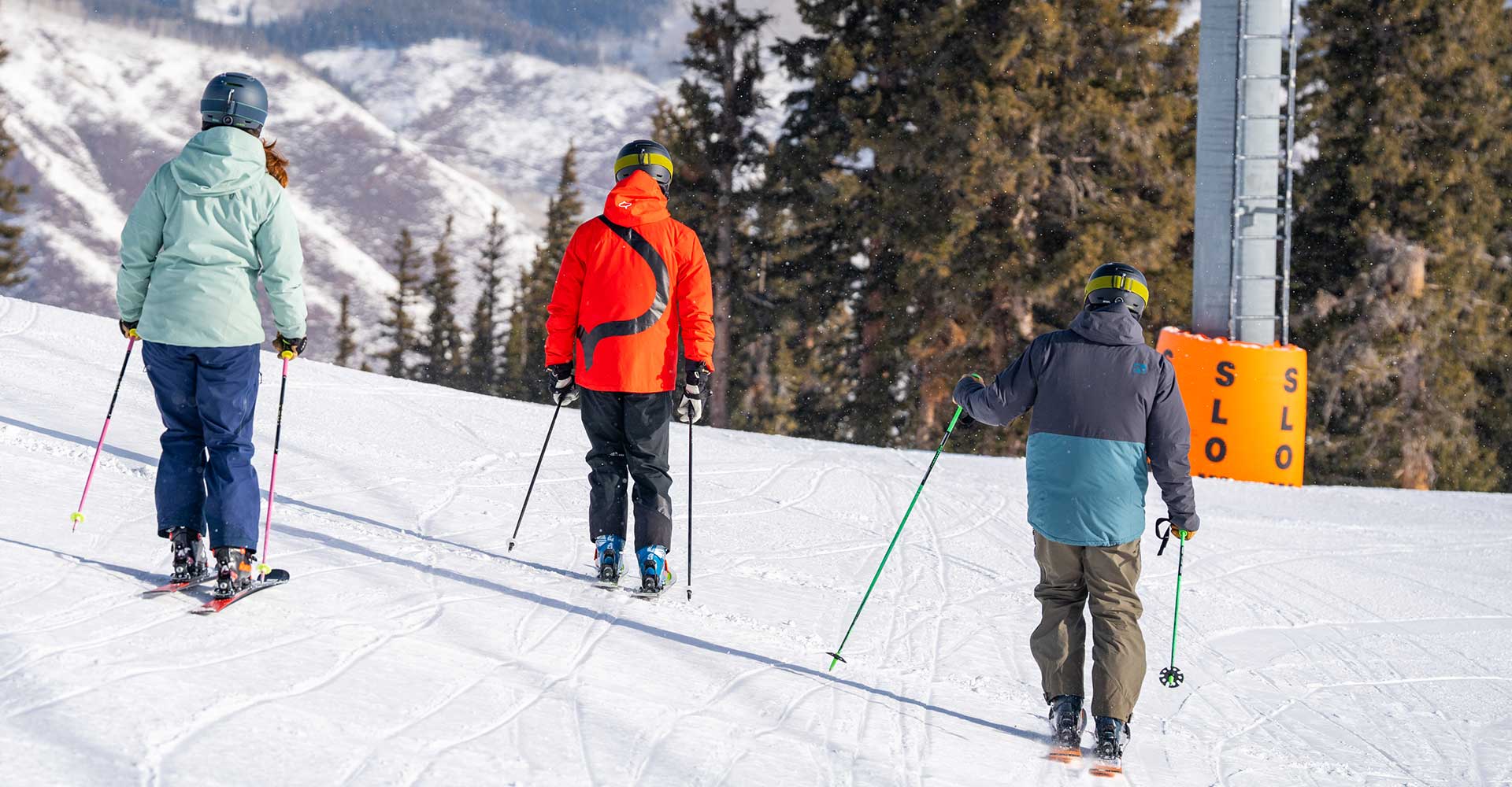 Beginner skiers at Aspen Snowmass