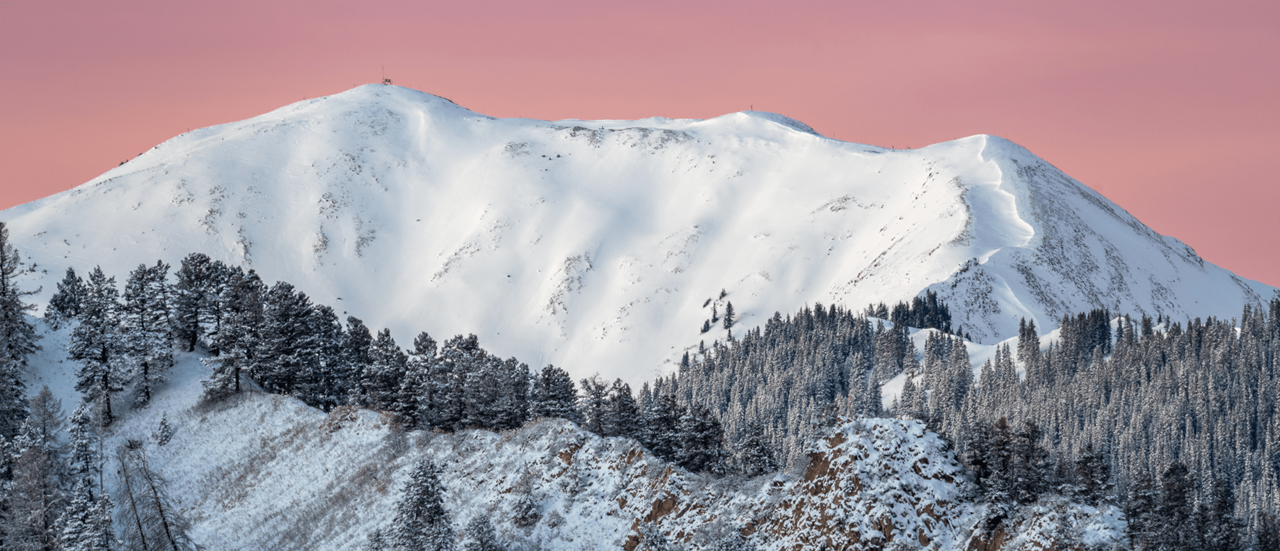 Pink skies over Aspen Highlands