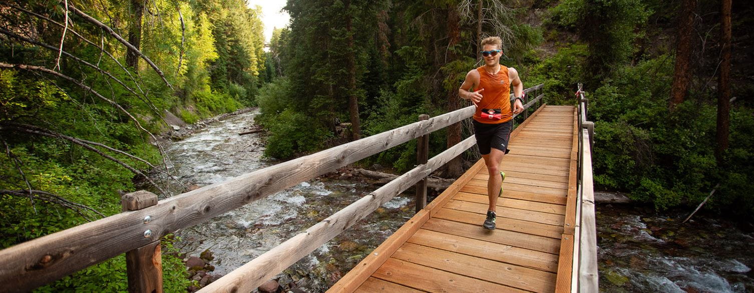 Trail running as part of the Audi Power of Four in Aspen, Colorado. 