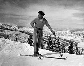 Herbert Bayer on Aspen Mountain, 1947 ©Aspen Historical Society