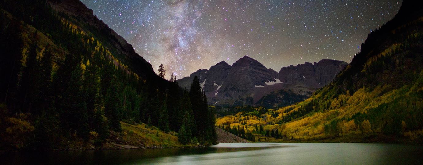 Maroon Bells at night