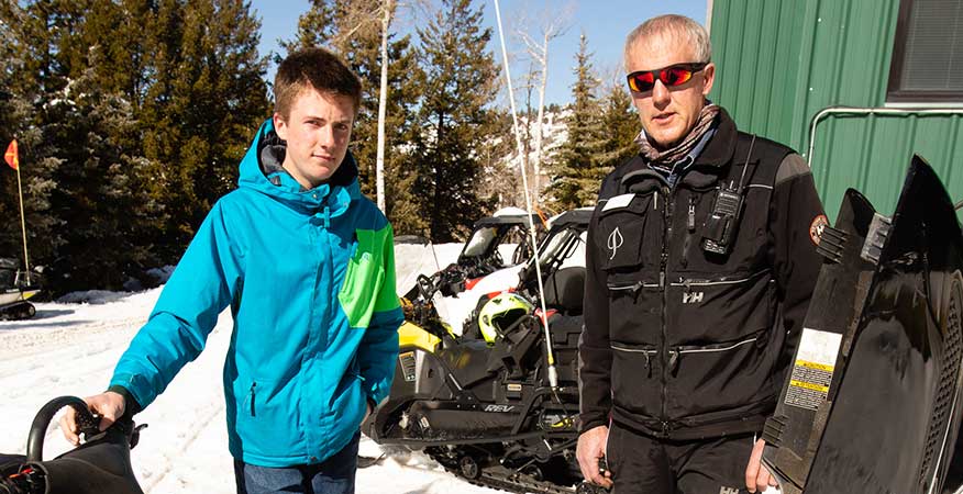 The Hoffmans: makers of an electric snowmobile at Aspen Snowmass