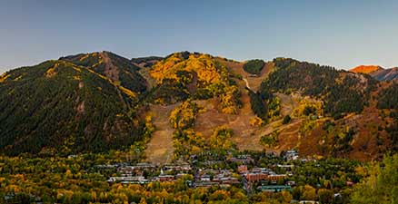 Overlooking downtown Aspen in early fall.