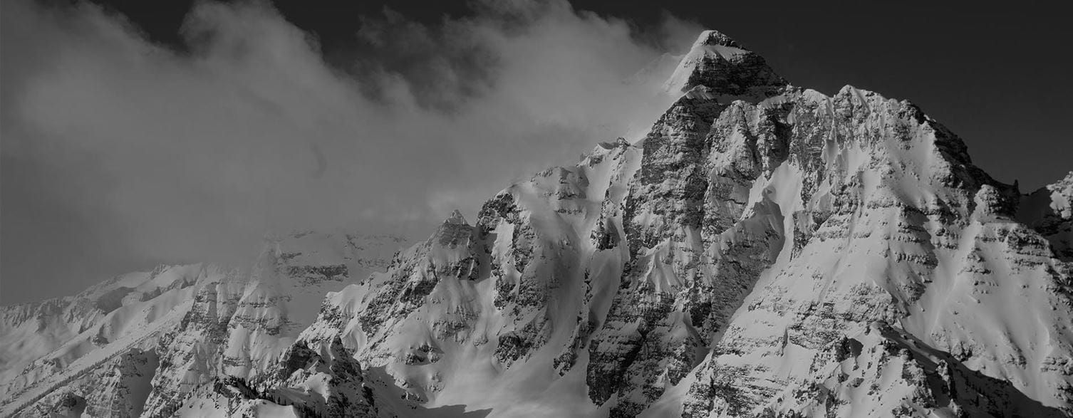 Black and white winter peaks near Aspen, Colorado