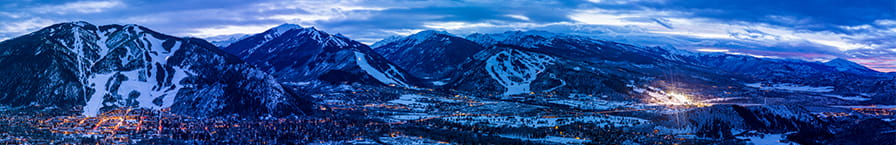 A panorama of the town of Aspen, Colorado