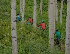 Mountain bikers in Snowmass, Colorado