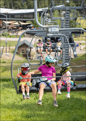Family on chairlift