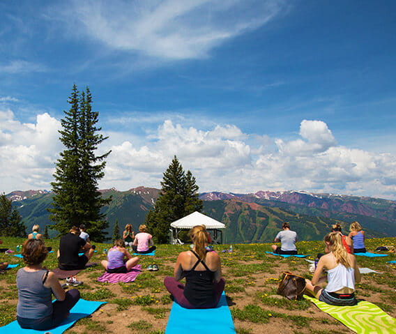 Aspen yoga studio, Shakti Shala, hosts yoga classes on top of Aspen Mountain every summer season.